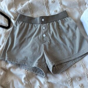Gray Striped Women's Shorts